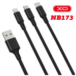 XO NB173 οικονομικό καλώδιο φόρτισης 1,2m USB-C Lightning Micro